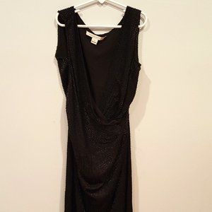 Diane Von Furstenberg Black Sequin Cocktail Dress